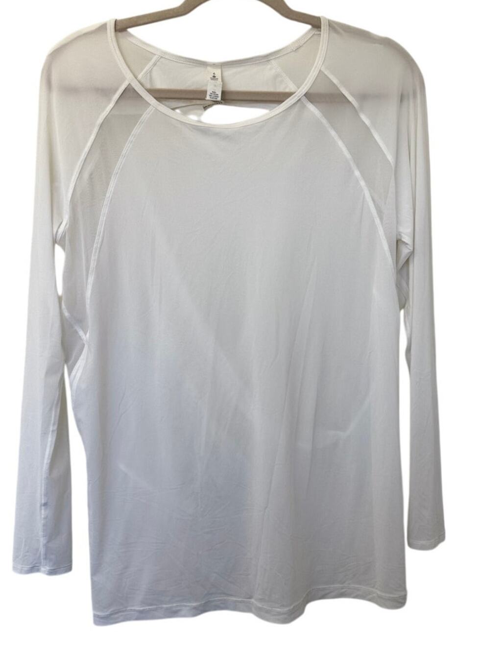 lululemon If You're Lucky Long Sleeve Sheer Mesh Open Back Wrap Top White Size 6